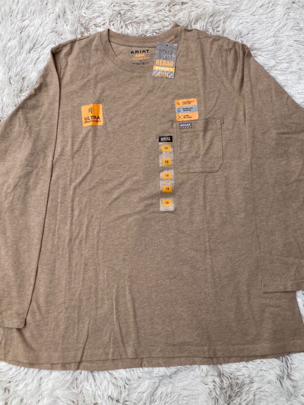 Ariat Rebar Workman Union City long sleeve tee shirt Woman’s Size 1X